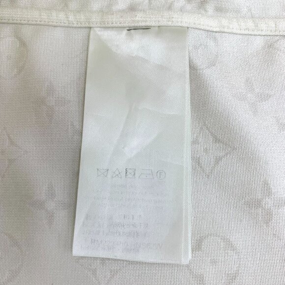 Louis Vuitton S White Logo Embossed Long-Sleeved Shirt 100% Polyester Made In Fr - Picture 6 of 8